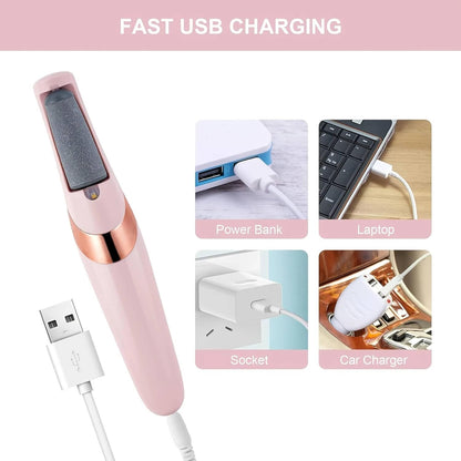 Electric Foot Callus Remover - Rechargeable Pedicure Tool Kit