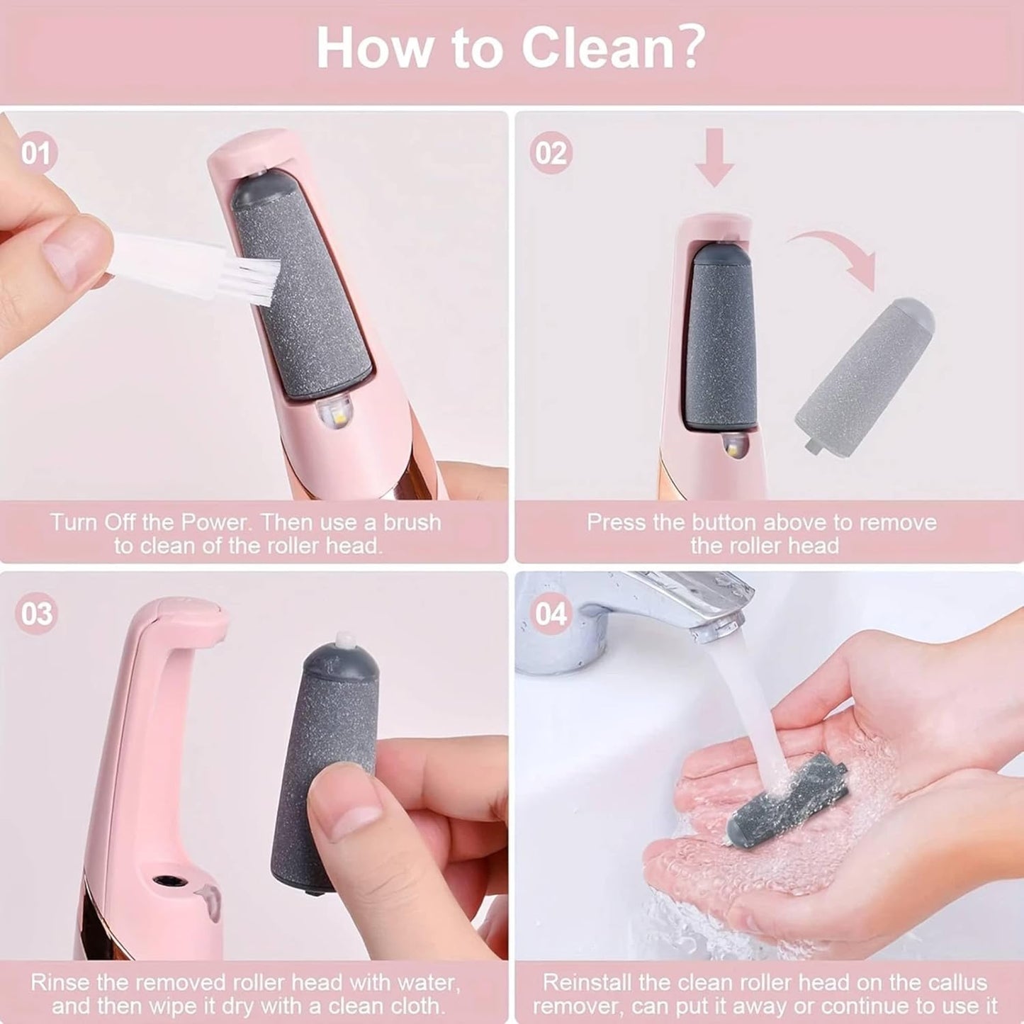 Electric Foot Callus Remover - Rechargeable Pedicure Tool Kit